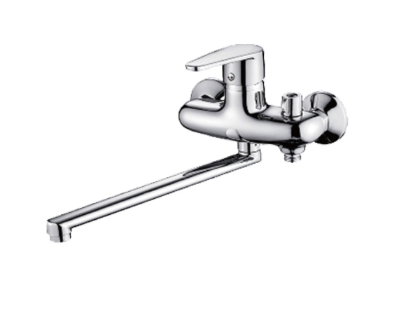 Смеситель для ванны Lemen LB2286,однорычажный, D40, встроенный переключатель,длинный носик  