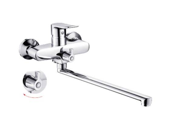 Смеситель для ванны Lemen LC-2217, однорычажный, D35 .встроенный переключатель,длинный носик