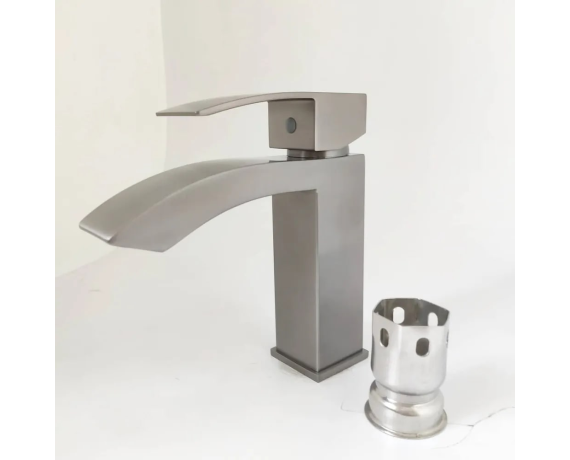 Смеситель для раковины Lemen G11310H1.однорычажный ,D35,гайка,нержавейка,графит