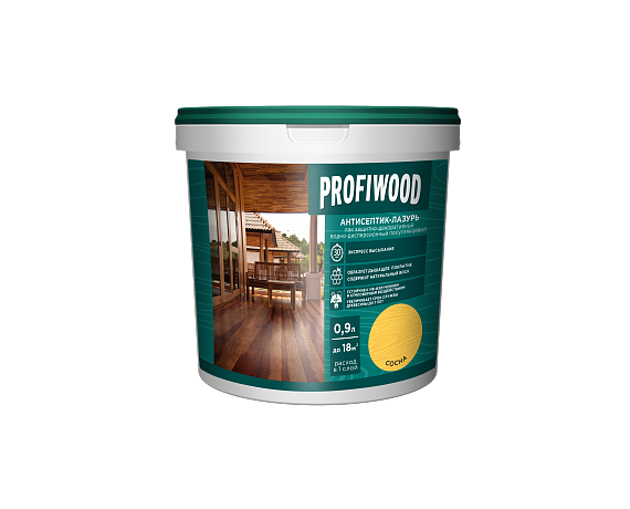 Антисептик-лазурь декоративный в/д полиакр. сосна 0,9кг