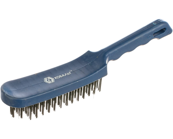 Кордщетка ручная КОБАЛЬТ 6-рядная стальная 280 мм, пластмассовая ручка