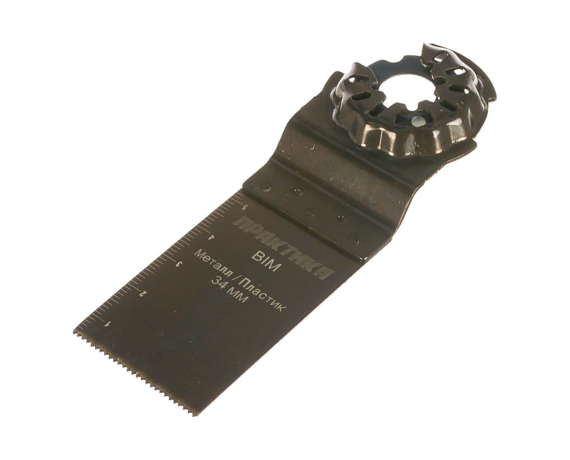 Насадка для МФИ ПРАКТИКА режущая прямая, BiM, по металлу, дереву, 34 мм, мелкий зуб, удлинённая