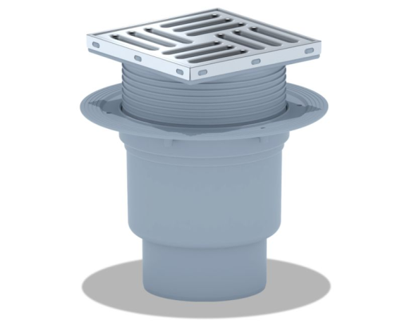 Трап ТQ1712 с вертикальным выпуском 110мм с металлической решеткой, сухой затвор