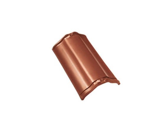 Центральная коньковая черепица без муфт, Рубин 13V, Глазурь красная осень