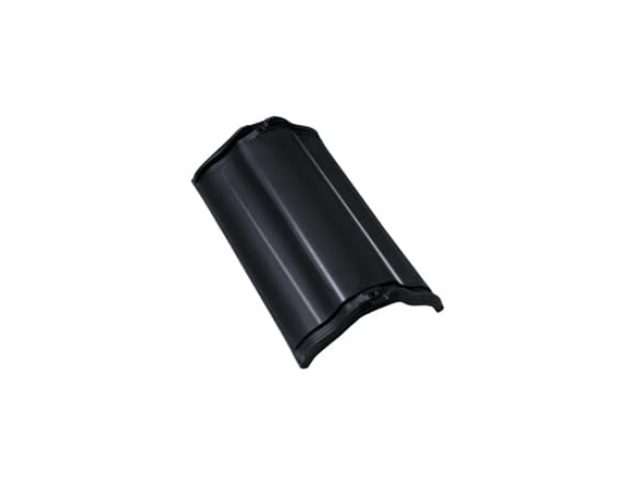 Центральная коньковая черепица без муфт, Рубин 13V, Топ-глазурь черный бриллиант