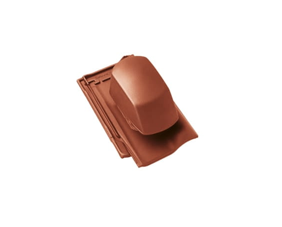  Черепица с вентиляционной насадкой, Рубин 13V, Глазурь красная осень