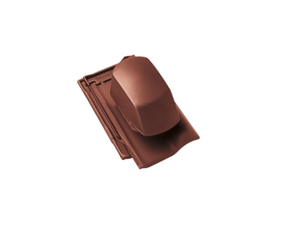  Черепица с вентиляционной насадкой, Рубин 13V, Глазурь красный бук