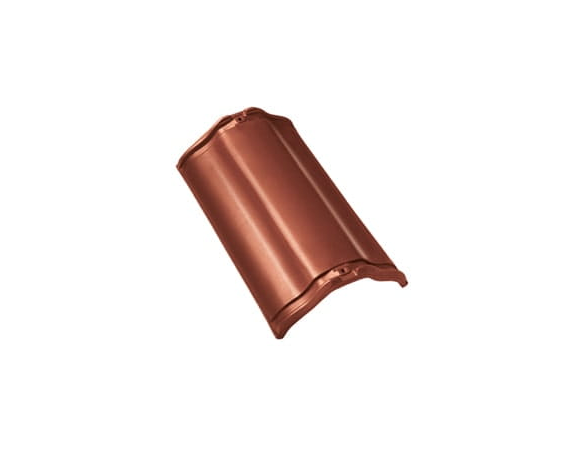 Центральная коньковая черепица без муфт, Рубин 11V, Глазурь каштан