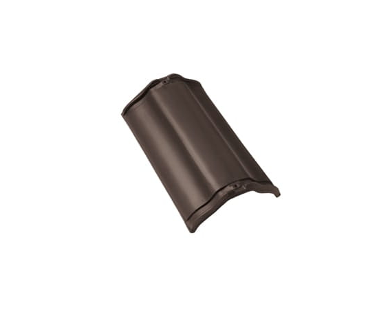 Центральная коньковая черепица без муфт, Рубин 9V, Ангоб темно-коричневый