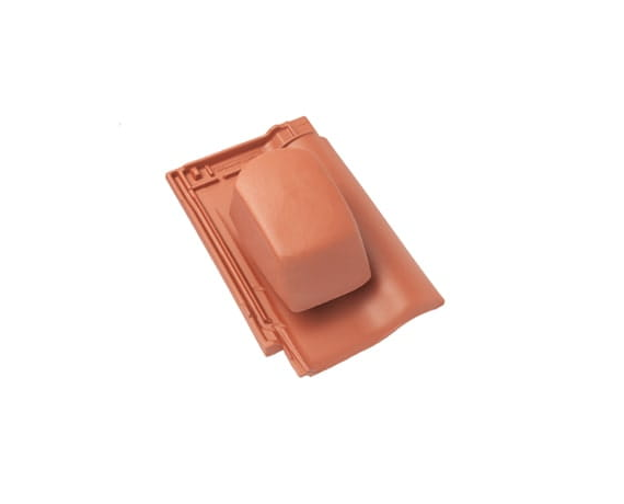 Черепица с вентиляционной насадкой, Рубин 9V, Ангоб медный