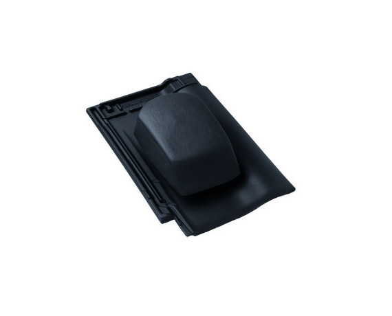 Черепица с вентиляционной насадкой, Рубин 9V, Ангоб черный вулкан