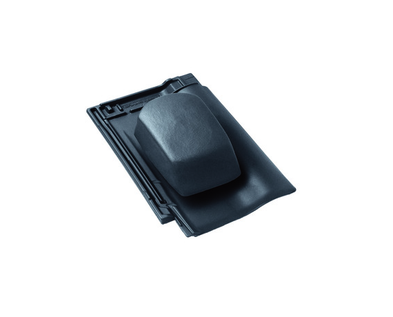 Черепица с вентиляционной насадкой, Рубин 9V, Глазурь королевский серый