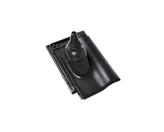 Черепица с насадкой для антенны, Рубин 9V, Глазурь глубокий черный