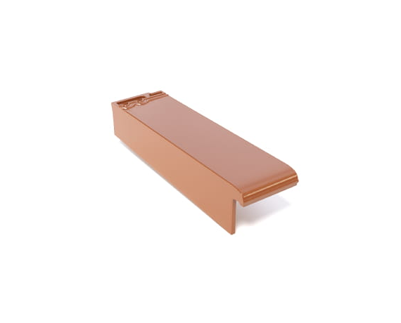 Боковая половинчатая левая черепица, Турмалин, Глазурь каштан