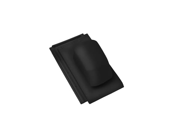 Черепица с вентиляционной насадкой, Турмалин, Глазурь глубокий черный