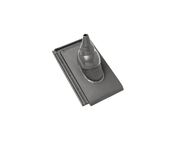 Черепица с насадкой для антенны, Турмалин, Ангоб серая галька