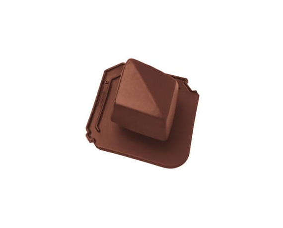  Черепица с вентиляционной насадкой, Изумруд, Глазурь каштан