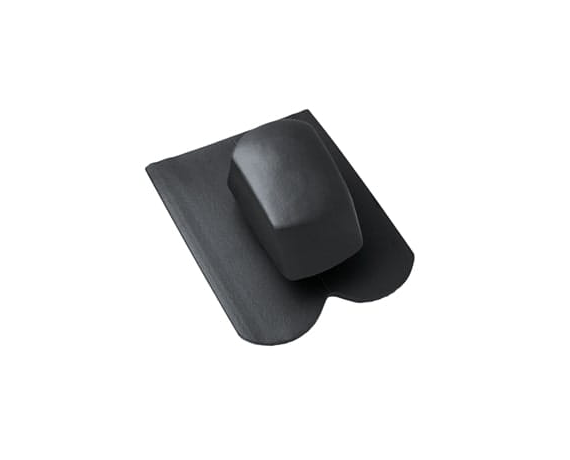 Черепица с вентиляционной насадкой, Опал, Глазурь глубокий черный