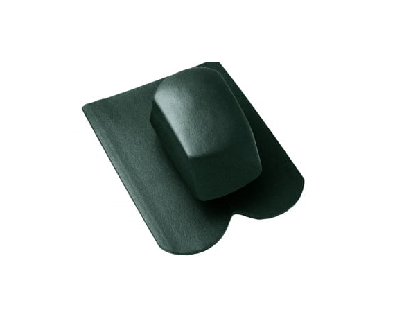 Черепица с вентиляционной насадкой, Опал, Топ-глазурь зеленая ель 