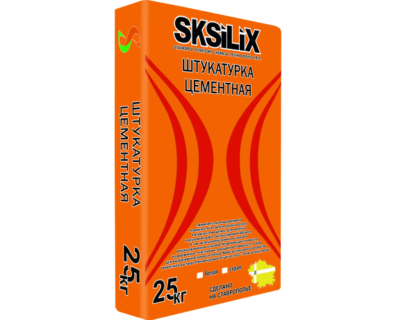 Штукатурка цементная серая SKSilix 25 кг