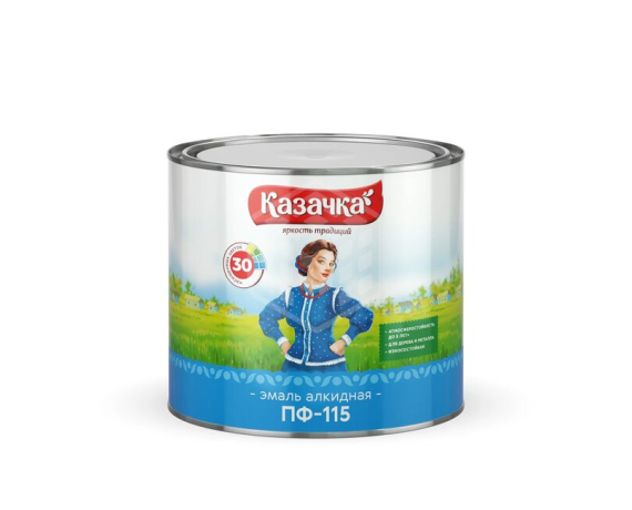 Казачка Эмаль ПФ-115 желтая 1,9 кг