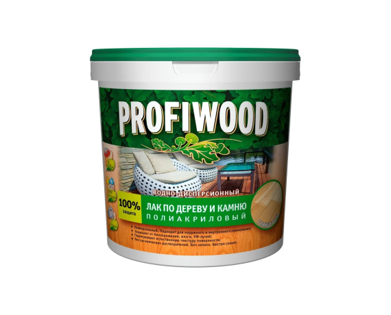 Лак ВД по дереву и камню полиакриловый глянцевый 2,2кг