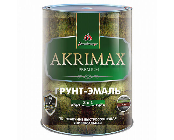 Akrimax-Premium Грунт-эмаль по ржавчине Голубая глянцевая 1,7 кг