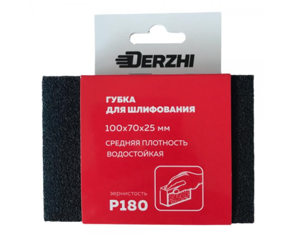 Губка абразивная DERZHI сред. жеск., зернис. Р180 арт. 8875717