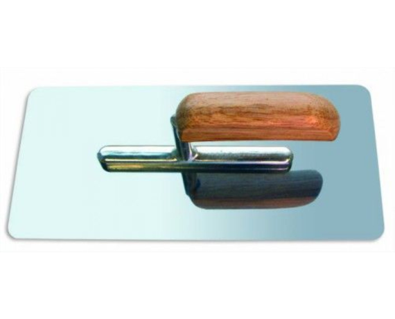 Кельма закругленные углы, из нерж полированной стали с дерев. руч. 280*130 мм 