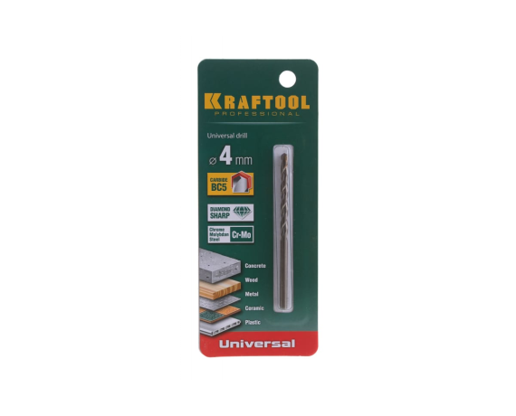 Сверло универсальное 4*80мм KRAFTOOL UNIVERSAL 29172-080-4