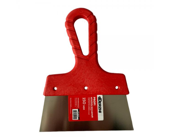 Шпатель DERZHI PROFI 150мм фасадный нерж.,с цветной пласт.ручкой 