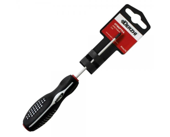 Отвертка DERZHI крестовая трехкомп.CrV магнит PH1*75 5522-1075
