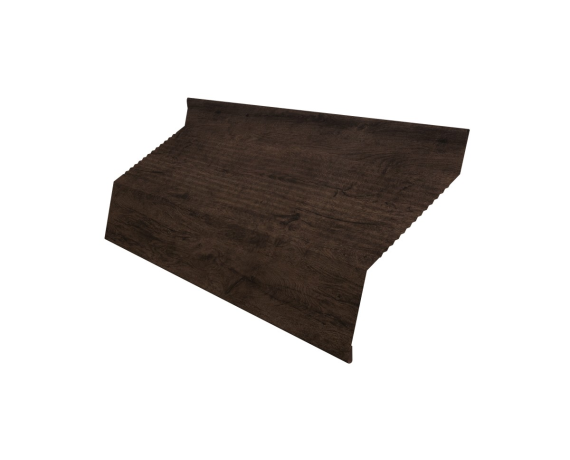 Ламель забора жалюзи Milan new gofr 0,45 Print Premium с пленкой Antique Wood TwinColor