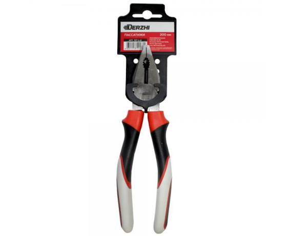 Плоскогубцы DERZHI 200мм трехкомпонентная рукоять 727-1-8
