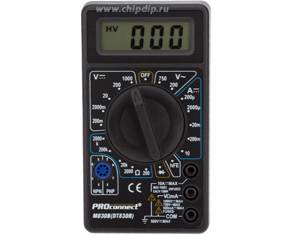 Портативный мультиметр М830В (DT830B) PROCONNECT(1/60) 13-3011