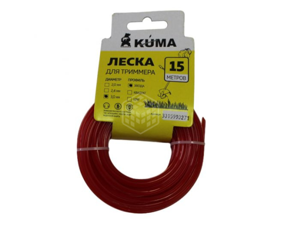 Леска для триммеров звездочка KUMA 3,0 15м