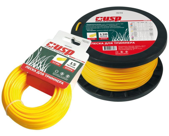 Леска для триммера с нейлоновым сердечником круг USP 3,0 120м