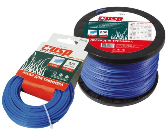 Леска для триммера квадрат USP 1,3 15м