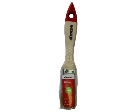 Кисть плоская DERZHI ЭКО, смешан.щетина,дерев.ручка 25 мм 8122-025