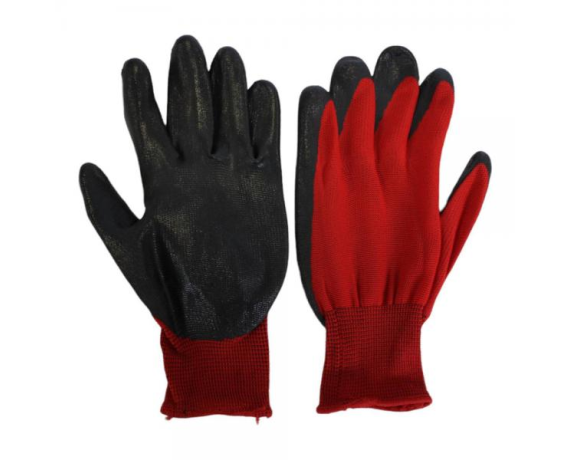 Перчатки рабочие DERZHI Gepro красно-черные нейлон 33 г