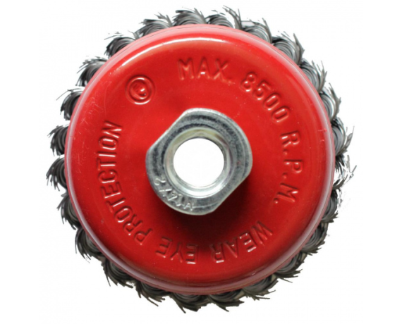 Щетка DERZHI для УШМ, чашка 125 мм М14 крученая проволока 874627