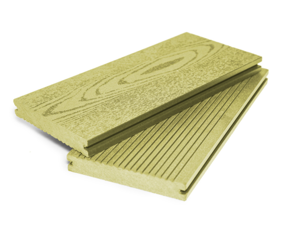 Террасная доска Grand Line 140 мм массив вельвет/тиснение под дерево Золотой 3м ДПК