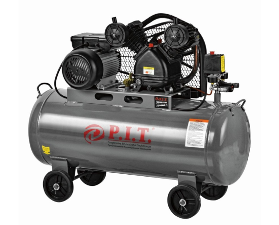 Компрессор P.I.T. РАС 016002-3,3/100 (3,3кВт,370л/мин,100л,2 цил-ра,2 вых,2 ман,маслян.ремен)