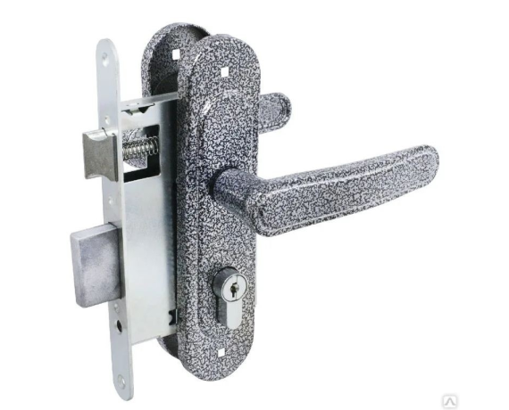 Замок врезной с ручкой Зенит ЗВ4-3.03 (личинка) серебро