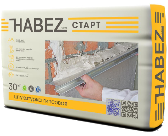 Штукатурка гипсовая Хабез Старт 30 кг (45шт/пал)