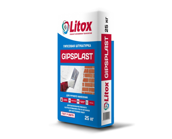 Литокс GIPSPLASTгипсовая штукатурка 25 кг
