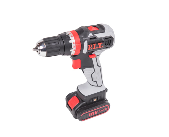 Шуруповерт бесщеточный P.I.T. PID03002-16М2/BL 2скорости, 2аккумулятора,1450об/мин, 16В, 1,5А*ч