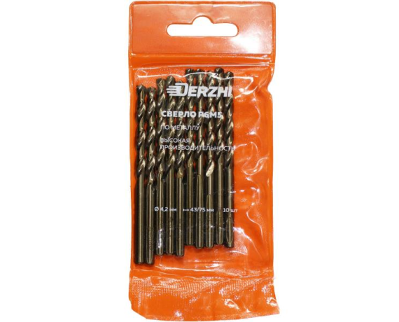 Сверло DERZHI по металлу Р6М5 4,2мм 