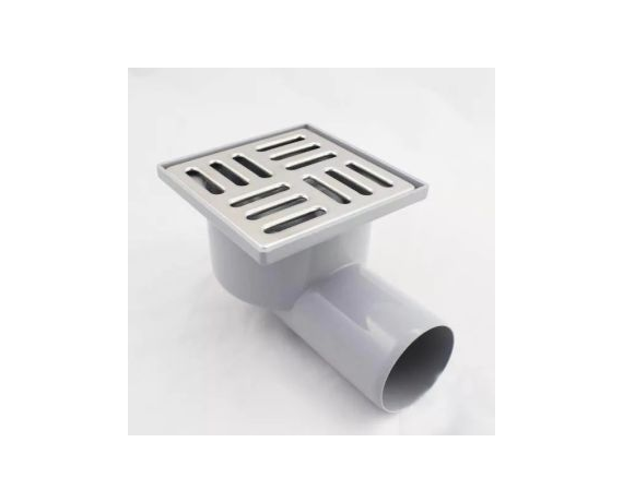Трап ТА5102 с горизонтальным выпуском 50мм с решеткой из нерж.стали 10*10