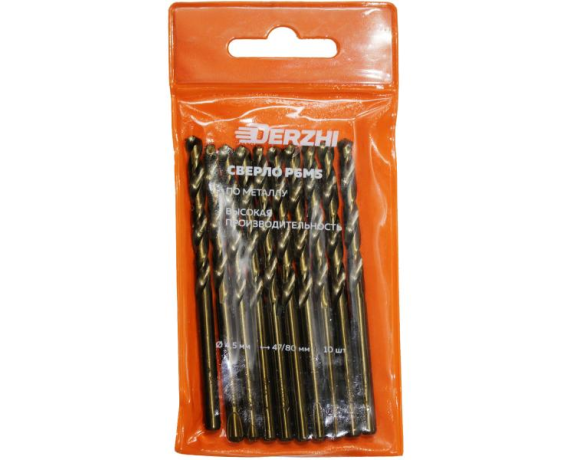 Сверло DERZHI по металлу Р6М5 4,5мм 